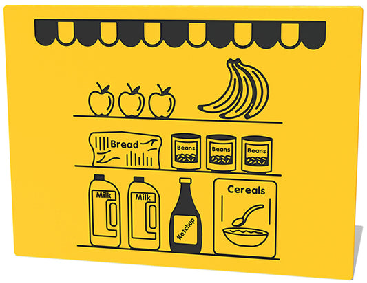 Grocers Shop Shelves Play Panel - Schoolscapes US