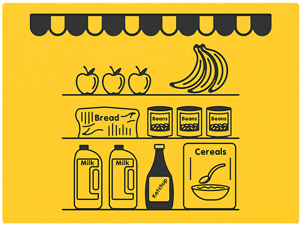 Grocers Shop Shelves Play Panel - Schoolscapes US