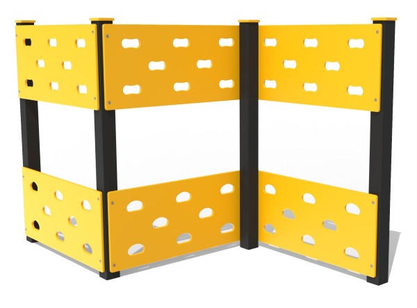 Triple-Split Traverse Wall with Posts - Schoolscapes US